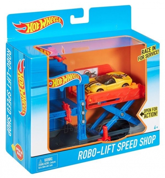 Konstruktorius DWL02 / DWK99 Hot Wheels Robo-Lift Speed Shop Playset paveikslėlis 1 iš 4