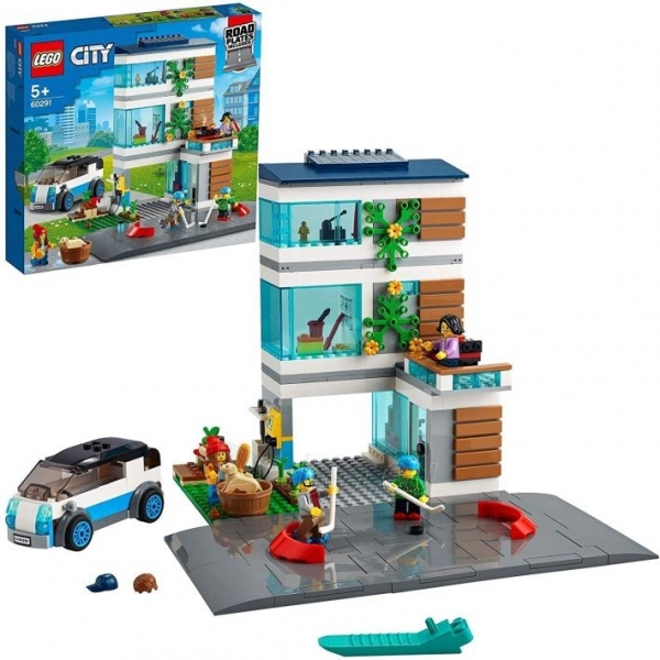 Konstruktorius LEGO 60291 City Family House Modern Dollhouse Building Set with Road Plates paveikslėlis 6 iš 6