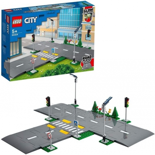 Konstruktorius LEGO 60304 City Road Plates Building Set with Traffic Lights paveikslėlis 1 iš 6