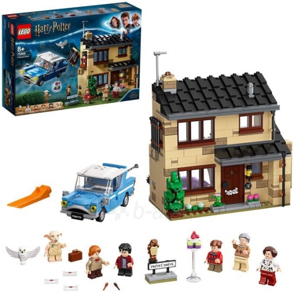 Konstruktorius LEGO 75968 Harry Potter 4 Privet Drive House Set with Ford Anglia, Dobby Figure and Dursley Family paveikslėlis 1 iš 6