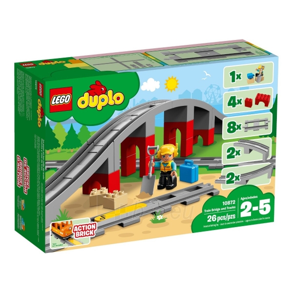 Konstruktorius LEGO Duplo Traukinio tiltas ir bėgiai 10872 paveikslėlis 1 iš 3