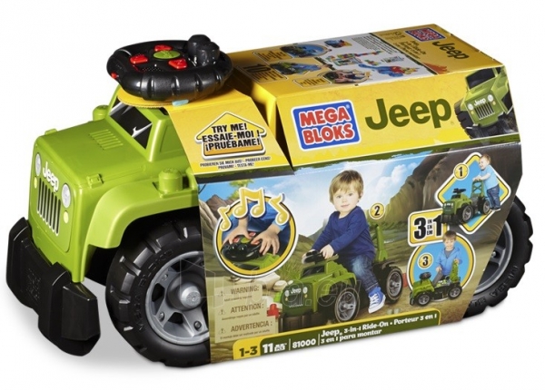 Mega Bloks 81000 Jeep džimas Ride-On , 3 in 1 paveikslėlis 1 iš 2