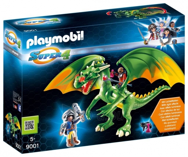 Konstruktorius Playmobil 9001 Super 4 Kingsland Dragon with Alex and LED Fire Effects paveikslėlis 1 iš 4