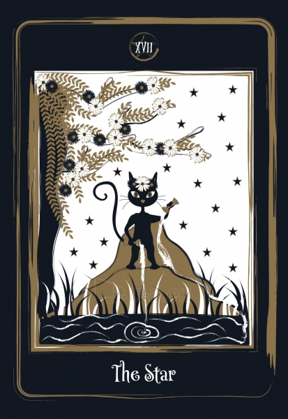 Kortos Golden Black Cat Tarot paveikslėlis 6 iš 9