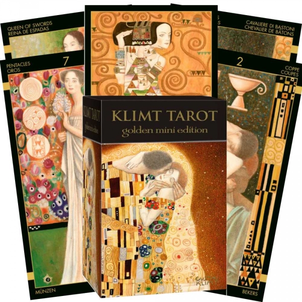 Kortos Taro Kortos Klimt Tarot (Golden Mini Edition) paveikslėlis 1 iš 9