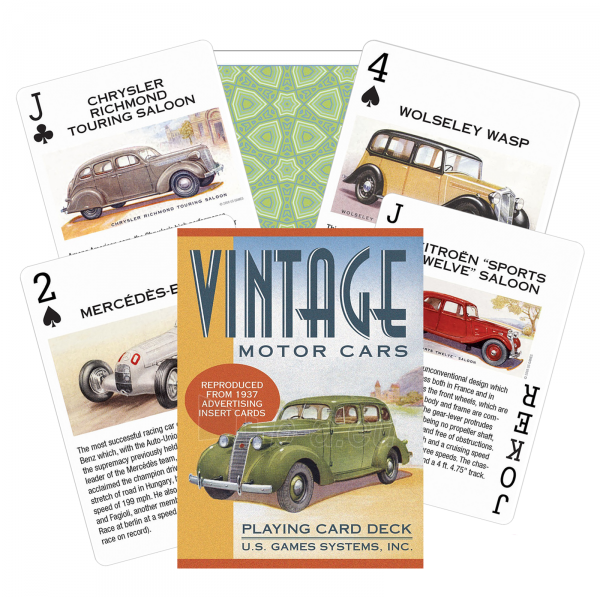 Kortų žaidimas Vintage Motor Cars Us Games Systems paveikslėlis 1 iš 10