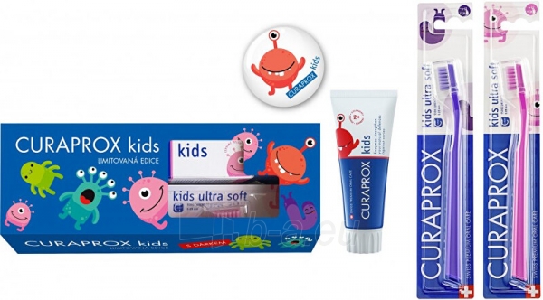 Kosmetikos komplekts Curaprox Dental care gift set for children from 6 years of age containing fluoride Watermelon paveikslėlis 3 iš 3