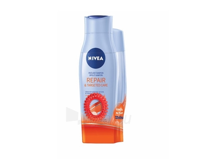 Kosmetikos rinkinys Nivea šampūnas 250 ml + kondicionierius 200 ml Repair & Targeted Care + gumutė paveikslėlis 1 iš 1