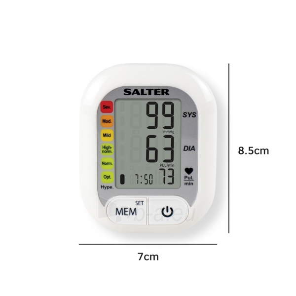 Kraujospūdžio matuoklis Salter BPW-9101-EU Automatic Wrist Blood Pressure Monitor paveikslėlis 3 iš 4