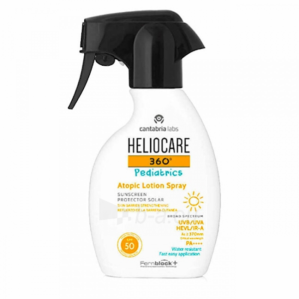Kremas nuo saulės Heliocare Baby suntan lotion spray for sensitive and atopic skin SPF 50 360° (Atopic Lotion Spray) 250 ml paveikslėlis 1 iš 1