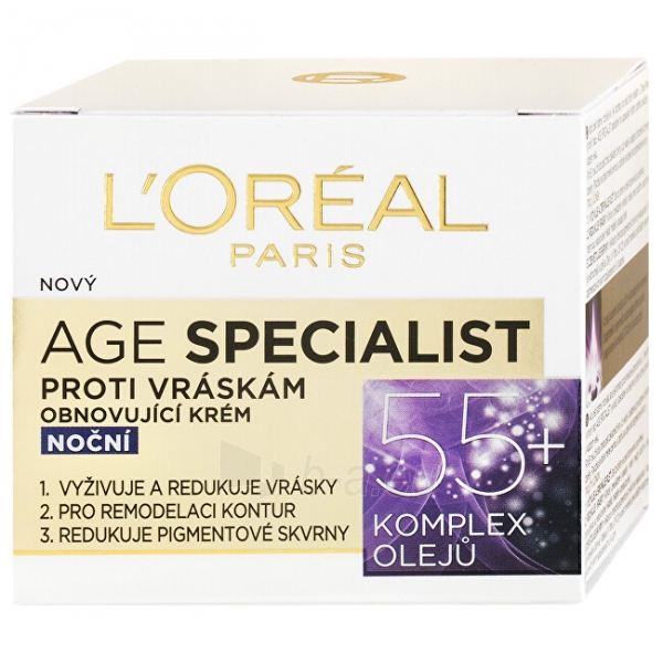Kremas veidui L´Oreal Paris Age Specialist 55+ Night Cream Cosmetic 50ml paveikslėlis 4 iš 7