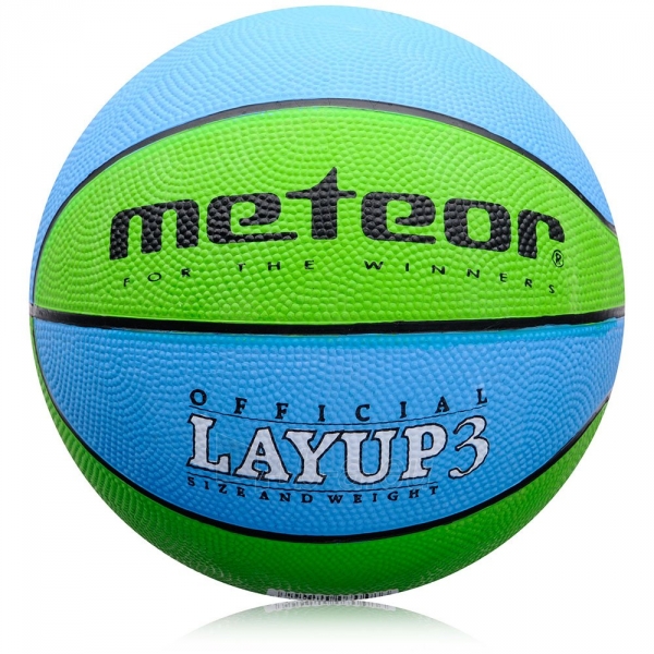 Krepšinio kamuolys METEOR LAYUP #3 blue-green paveikslėlis 1 iš 3