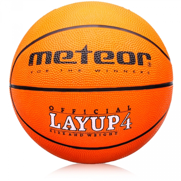 Krepšinio kamuolys METEOR Layup #4 oranžinis paveikslėlis 1 iš 2
