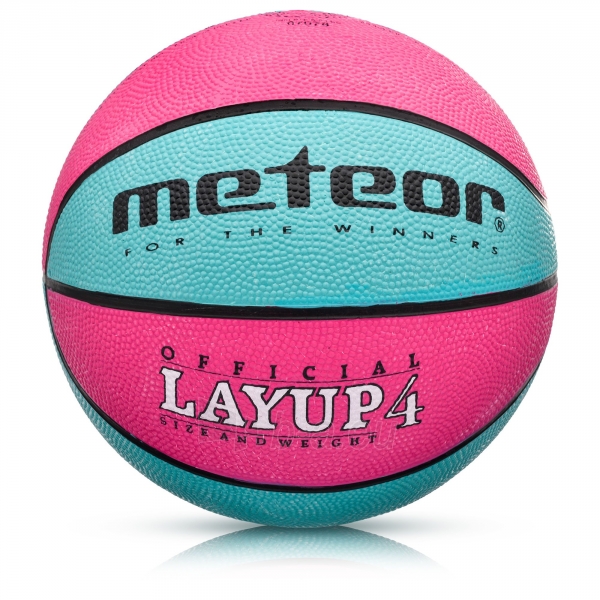 Krepšinio Kamuolys Meteor LAYUP #4 Rožinė/Mėlyna paveikslėlis 1 iš 3