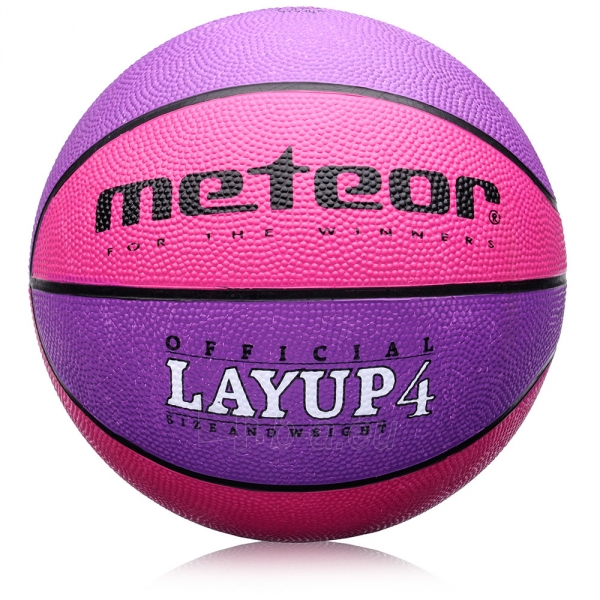 Krepšinio kamuolys METEOR Layup #4 Rožinis paveikslėlis 1 iš 2
