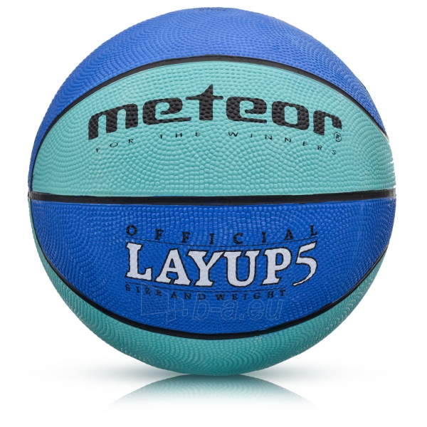 Krepšinio kamuolys METEOR LAYUP #5 Mėlynas paveikslėlis 1 iš 3