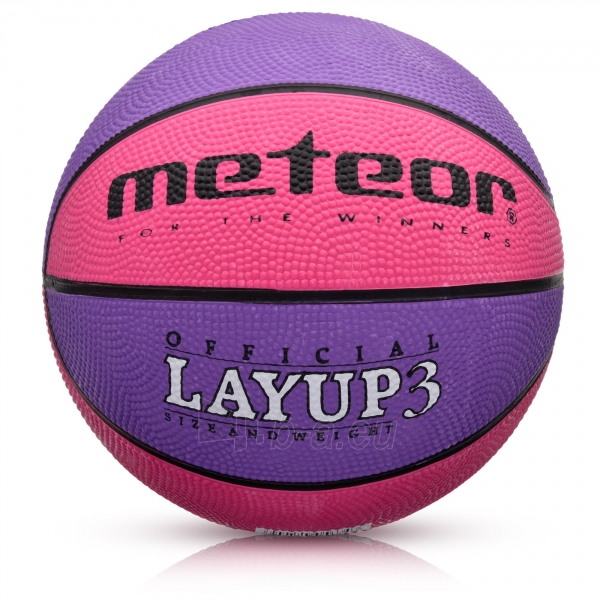 Krepšinio kamuolys Meteor Layup 3 Rožinė/Violetinė paveikslėlis 1 iš 3