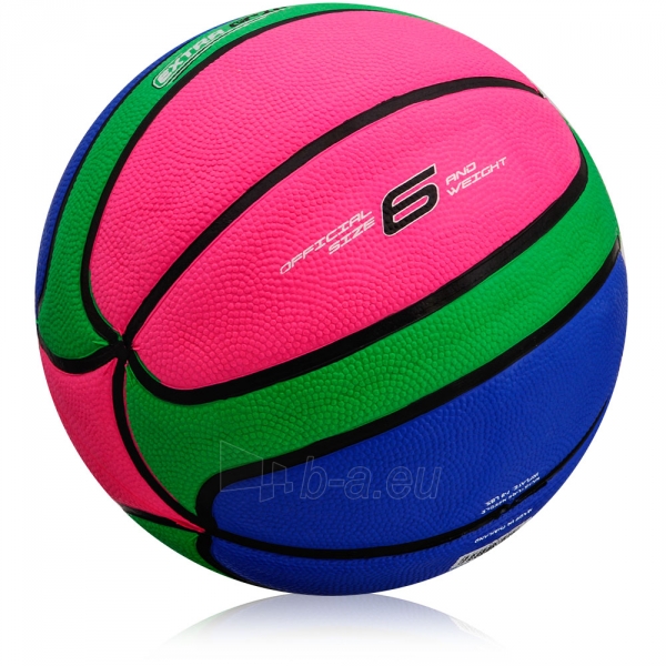 Krepšinio kamuolys Meteor Training 6 rožinė/žalia/mėlyna paveikslėlis 2 iš 3