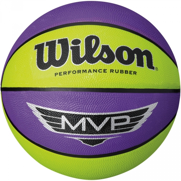 Krepšinio kamuolys WILSON MVP 295 WTB9067XB, violetinė/žalia paveikslėlis 1 iš 1