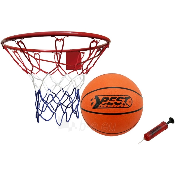Krepšinio lankas su kamuoliu ir pompa, 45 cm paveikslėlis 1 iš 6