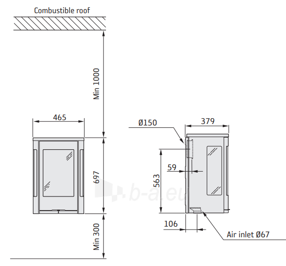 Oven Contura C856GW:1 STYLE, balta, montuojama ant sienos (998856, 998664) Paveikslėlis 2 iš 2 310820254746