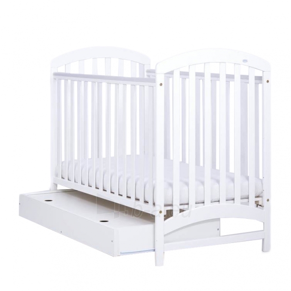 Kūdikio lovytė su stalčiumi 124x65x103 cm, balta paveikslėlis 1 iš 3