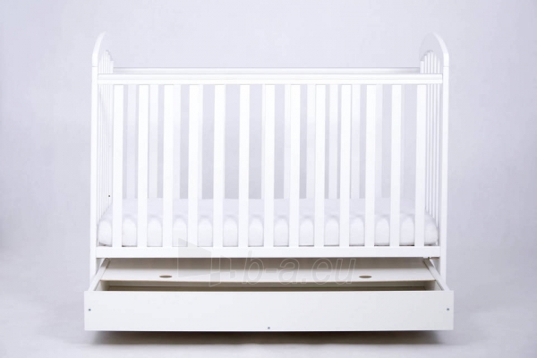 Kūdikio lovytė su stalčiumi 124x65x103 cm, balta paveikslėlis 3 iš 3