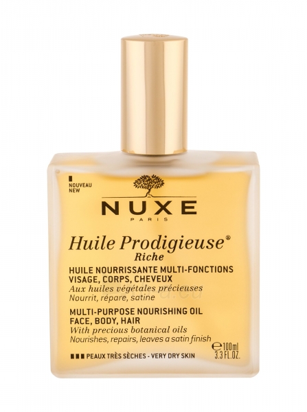 Kūno aliejus NUXE Huile Prodigieuse Riche Multi Purpose Dry Oil Face, Body, Hair Body Oil 100ml paveikslėlis 1 iš 1