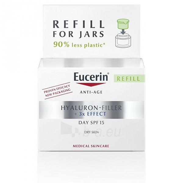 Kūno kremas Eucerin Replacement refill for anti-aging day cream SPF 15 for dry skin Hyaluron-Filler 3x EFFECT 50 ml paveikslėlis 1 iš 1