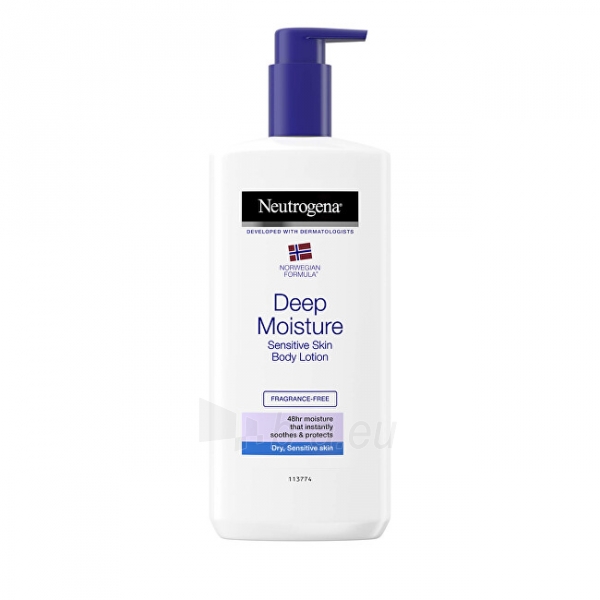Kūno losjonas Neutrogena Deep moisturizing body lotion for sensitive skin 24 H 400 ml paveikslėlis 1 iš 4
