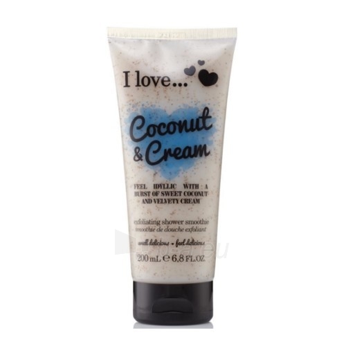 Kūno pylingas I Love (Coconut & Cream Exfoliating Shower Smoothie) Natural Shower Peel 200 ml paveikslėlis 1 iš 1