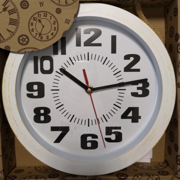 Laikrodis plast. sieninis 25cm BHURAN paveikslėlis 1 iš 1