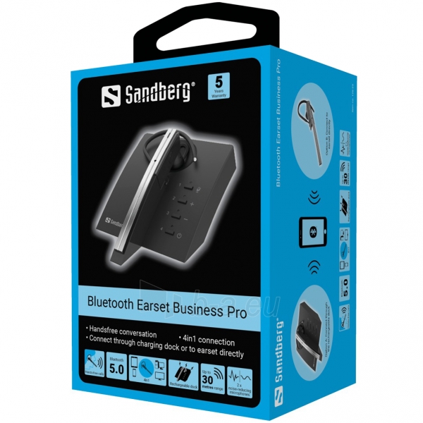 Laisvų rankų įranga Sandberg 126-25 Bluetooth Earset Business Pro paveikslėlis 4 iš 4