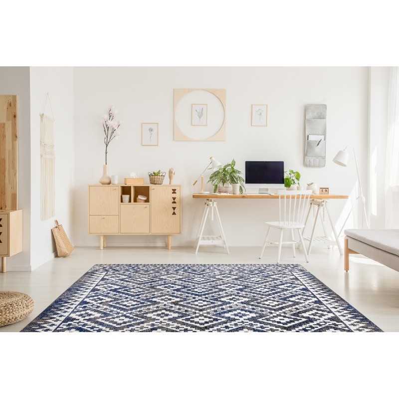 Lauko kilimas su mėlynais raštais MUNDO | 120x170 cm paveikslėlis 4 iš 16