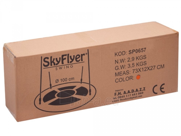 Lauko sūpynės SkyFlyer, 100 cm skersmens, oranžinės paveikslėlis 3 iš 8