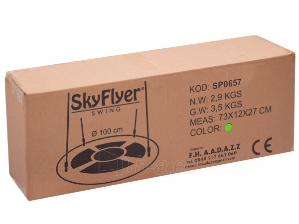 Lauko sūpynės "SkyFlyer", 100 cm skersmens, žalios paveikslėlis 9 iš 10