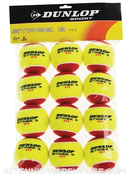 Lauko teniso kamuoliukai Dunlop STAGE 3, 12 vnt paveikslėlis 1 iš 1