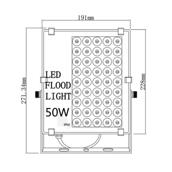 LED  šviestuvas Bousval Electrique Slim Design 50W IP66 paveikslėlis 2 iš 4