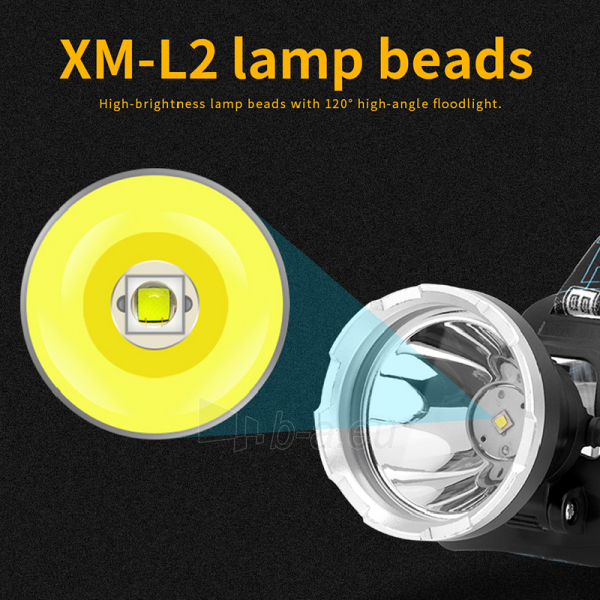 LED Galvos Žibintas BORUiT YHX-1030, su SOS švilpuku paveikslėlis 6 iš 16
