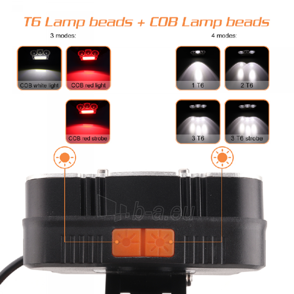 LED Galvos Žibintas OEM YHX-0299, T6, Įkraunama 7 darbo režimai paveikslėlis 9 iš 11