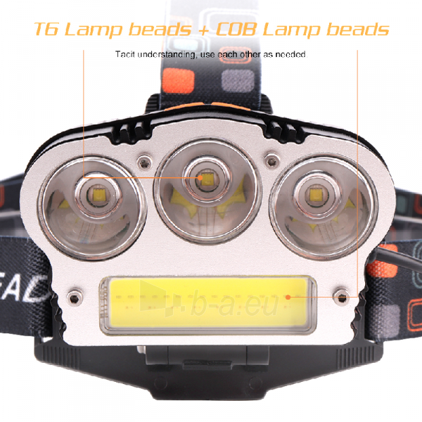 LED Galvos Žibintas OEM YHX-0299, T6, Įkraunama 7 darbo režimai paveikslėlis 7 iš 11