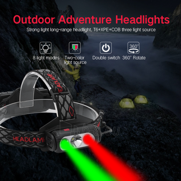 LED Galvos Žibintas OEM YHX-1302, 360° dvigubos galvutės pasukimas paveikslėlis 2 iš 10