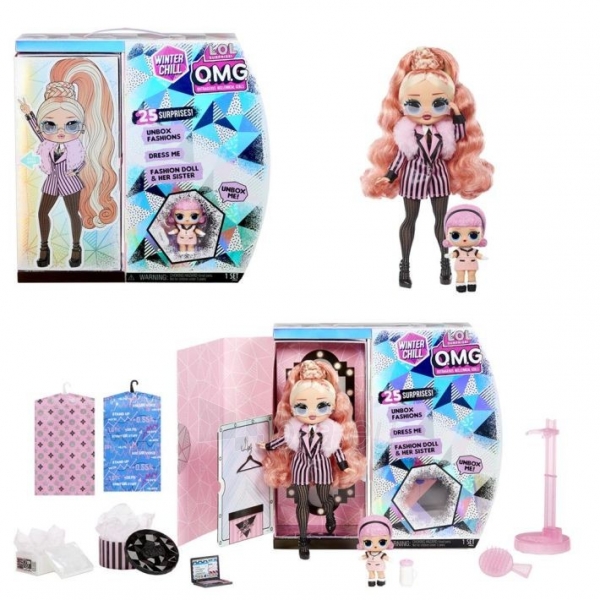 Lėlė 570264 L.O.L. Surprise! O.M.G. Winter Chill Big Wig & Madame Queen Doll with 25 Surprises MGA paveikslėlis 1 iš 5