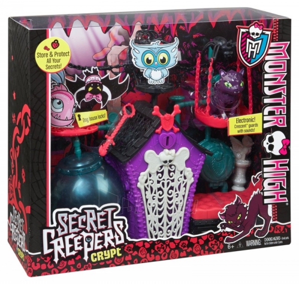Lėlė BDF06 gyvūnėlų daiktai, monstrų mokykla Monster High Secret Creeper Crept MATTEL paveikslėlis 1 iš 6