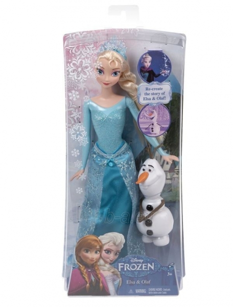 Кукла Сверкающая Принцесса Эльза и снеговик Олаф, Холодное Сердце Mattel CMM87 paveikslėlis 1 iš 5