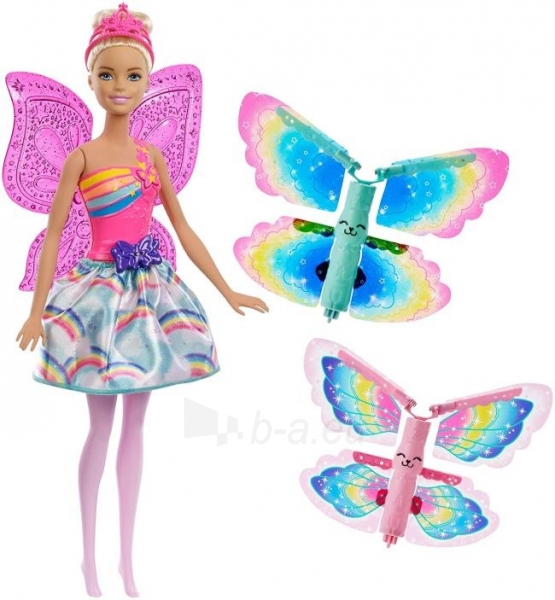 Lėlė Barbie Dreamtopia Flying Wings Fairy FRB08 Mattel paveikslėlis 2 iš 5