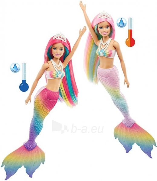 Lėlė GFT89 Barbie Color Change Mermaid MATTEL русалочка меняющая цвет с разноцветными волосами Paveikslėlis 3 iš 6 310820274935