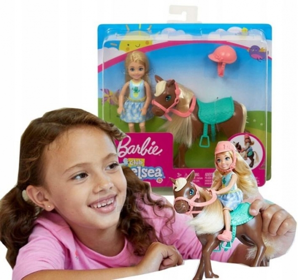 Lėlė GHV78 Barbie Club Chelsea Doll and Horse MATTEL Paveikslėlis 1 iš 3 310820275159