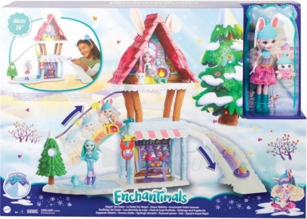 Lėlė Enchantimals Ski Chalet Playset GJX50 Mattel paveikslėlis 1 iš 2