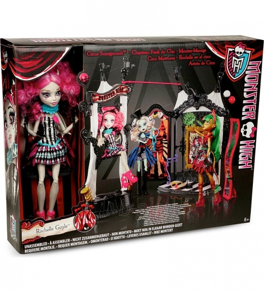 Lėlė Monster High Freak du Chic Circus Scaregrounds and Rochelle Goyle Doll Playset CHW68 paveikslėlis 1 iš 2